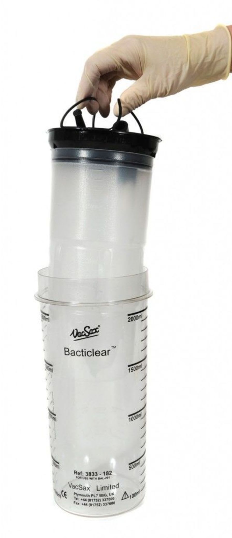 Medical suction pump jar / disposable / antibacterial BACTICLEAR™ Vacsax