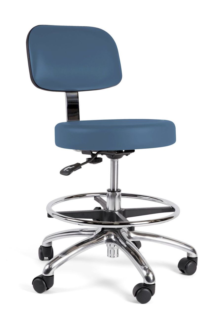 Medical stool / on casters / height-adjustable / with backrest Stance Healthcare