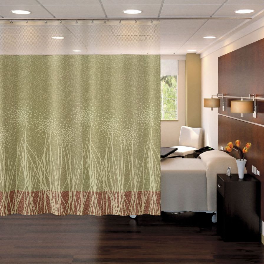 Hospital screen with curtain / telescopic / wall-mounted Privex Stance Healthcare