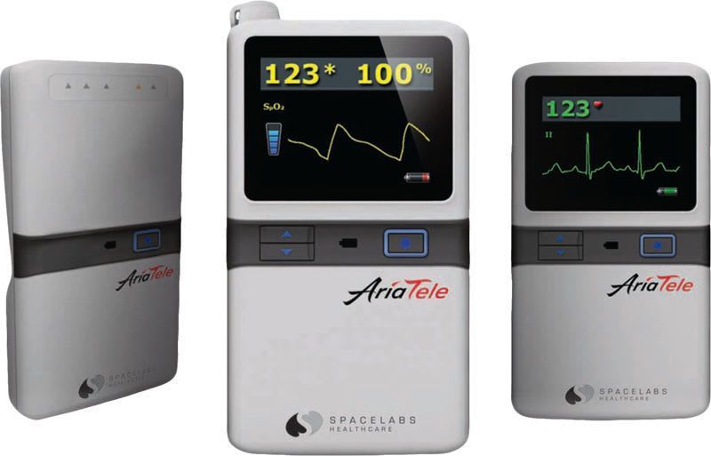 ECG vital signs monitor / SpO2 / handheld / ambulatory AriaTele Spacelabs Healthcare