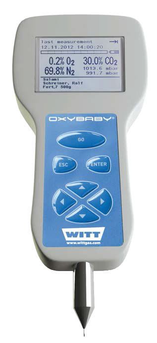 Oxygen and carbon dioxide analyzer for modified atmosphere packaging (MAP) OXYBABY® 6.0 WITT