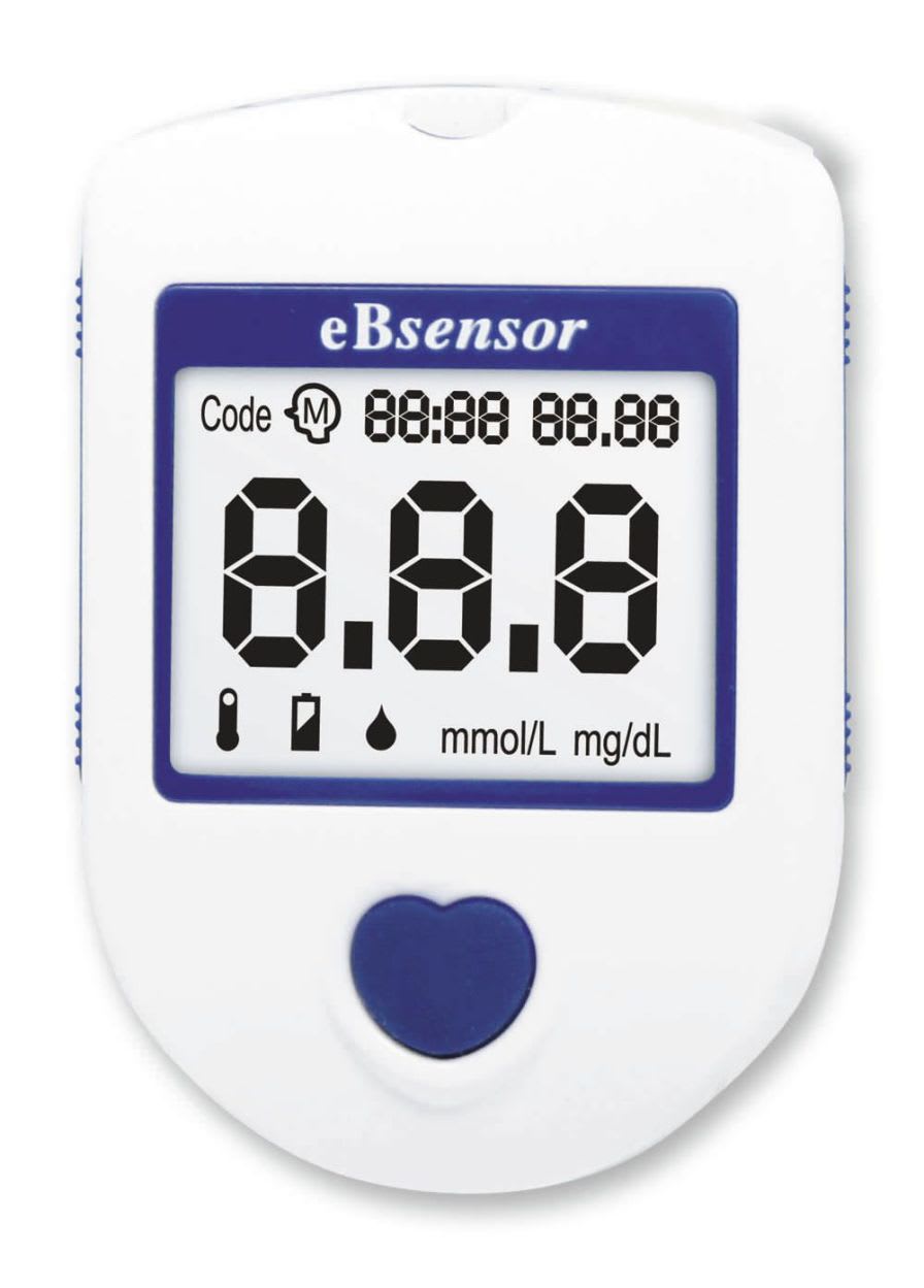 Blood glucose meter with lancing device 20 - 600 mg/dL | eBsensor Visgeneer Inc.