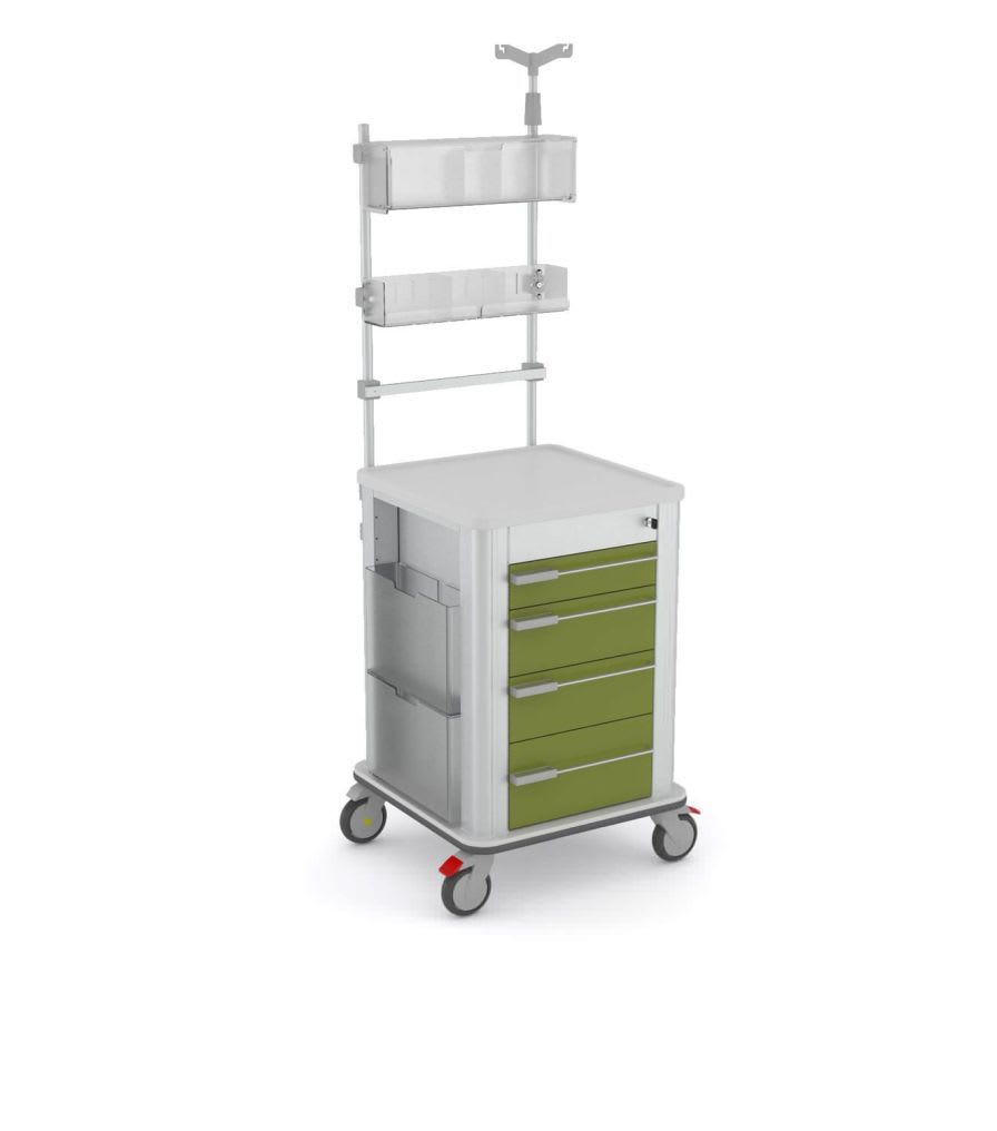 Anesthesia trolley / storage / with IV pole / with shelf unit PLT400AN D Wegg Srl