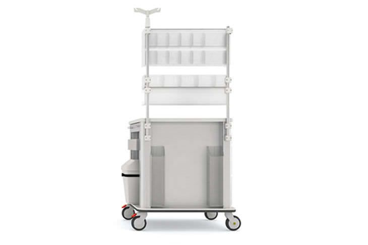 Anesthesia trolley / with shelf unit / with IV pole / 4-drawer PLS600AN A Wegg Srl