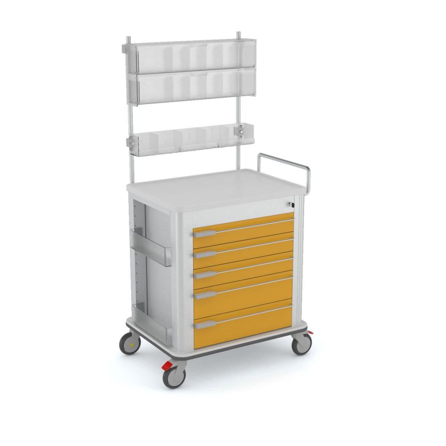 Multi-function trolley / with shelf unit / with waste bin / 5-drawer PLS600PR B Wegg Srl