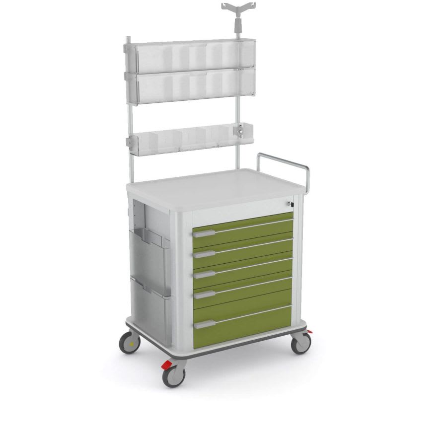 Storage trolley / anesthesia / with IV pole / with waste bin PLS600AN B Wegg Srl