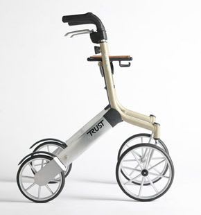 4-caster rollator / height-adjustable / with seat / folding LetsGoOut Trust Care