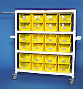 Storage cart / linen / with bin / 3-shelf WT 424 KS RCN MEDIZIN
