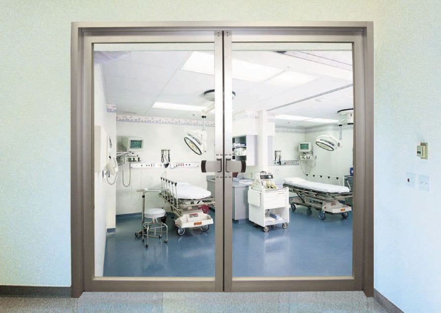Laboratory door / hospital / swinging / with glass panel ICU/CCU 7400 Stanley Access Technologies