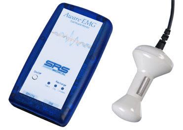 Electro-stimulator (physiotherapy) / hand-held / perineal electro-stimulation / 2-channel AWARE™ EMG SRS Medical