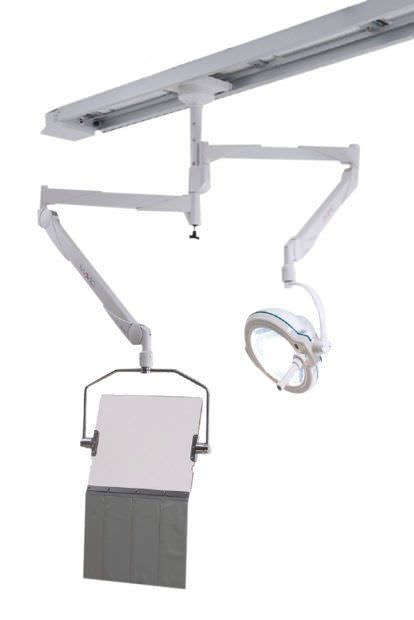 X-ray radiation protective screen / with window / with halogen surgical lamp / ceiling-mounted CSS Shielding International