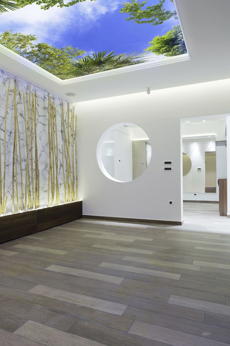 Integrated ceiling-mounted lighting / for healthcare facilities / LED / with graphic animation Simar-design