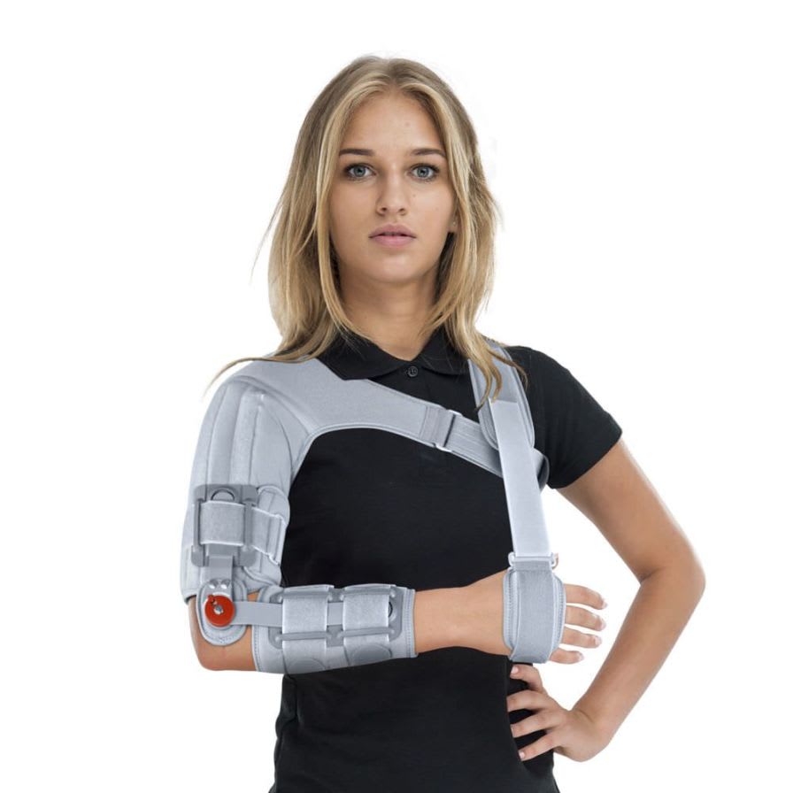 Elbow orthosis (orthopedic immobilization) / with handle / articulated MASTER-01 Reh4Mat
