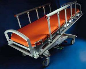 Transport stretcher trolley / X-ray transparent / height-adjustable / hydraulic GOLEM EME RQL - GOLEM tables