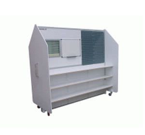 X-ray radiation protective screen / mobile / with window / with shelves Raybloc