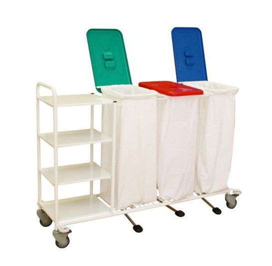Linen cart / 4-shelf / 3-bag VN3PS PROMA REHA
