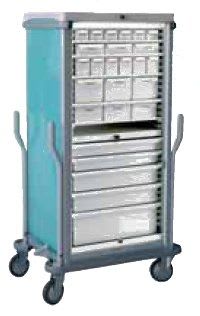 Medical cabinet / transfer / for healthcare facilities / with tambour door EVOLYS 8F4132BL PRATICDOSE
