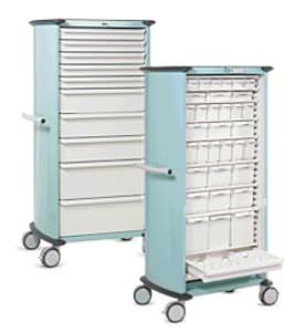 Storage cabinet / medical / for healthcare facilities / with tambour door OPTIMEA PRATICDOSE