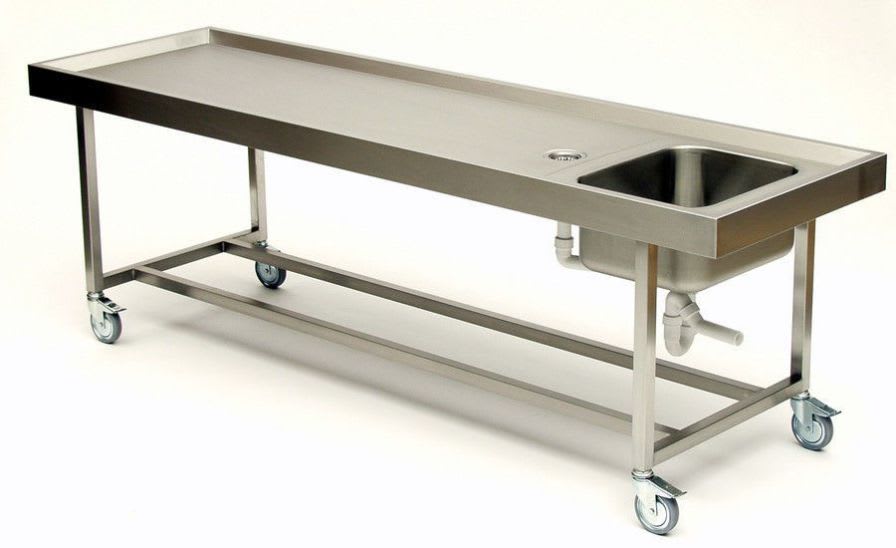 Autopsy table / on casters / with sink ST 10/500 KUGEL medical GmbH & Co. KG