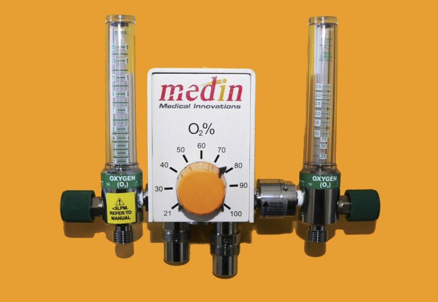 Respiratory gas blender / air / O2 / with dual flow meter tubes medin Medical Innovations GmbH