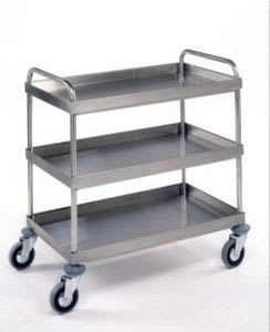 Clearing trolley / stainless steel / 3-tray M075-B Mobiclinic