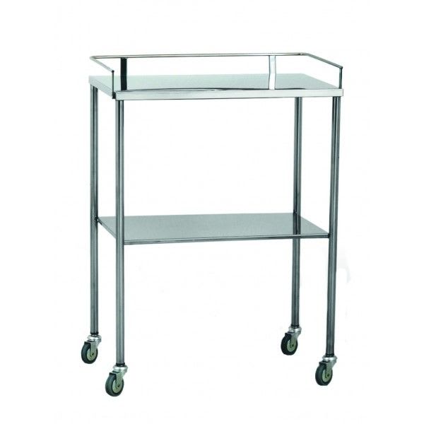 Stainless steel instrument table / auxiliary / on casters / 2-tray Mobiclinic