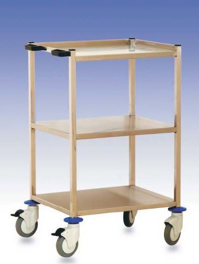 Treatment trolley / stainless steel / 3-tray M904 Mobiclinic