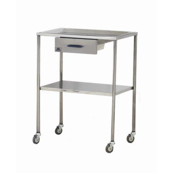 Stainless steel instrument table / on casters / auxiliary / 2-tray M087 Mobiclinic