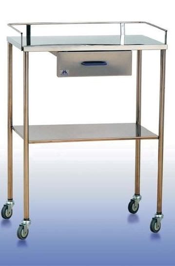 Stainless steel instrument table / auxiliary / on casters / 2-tray M094 Mobiclinic