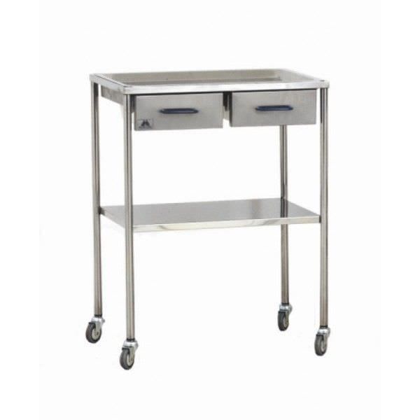 Auxiliary instrument table / on casters / stainless steel / 2-tray M086 Mobiclinic