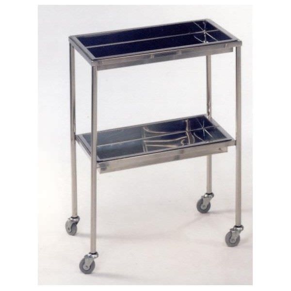 Stainless steel instrument table / on casters / auxiliary / 2-tray M096 Mobiclinic