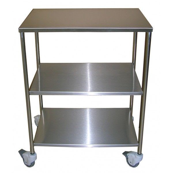 Instrument table / on casters / auxiliary / stainless steel / 3-tray M093 Mobiclinic