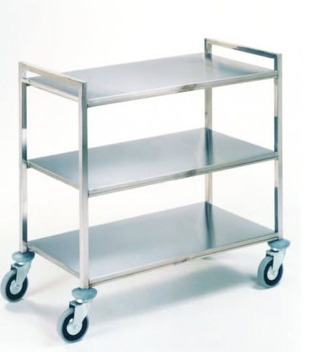 Clearing trolley / stainless steel / 3-tray M498 Mobiclinic
