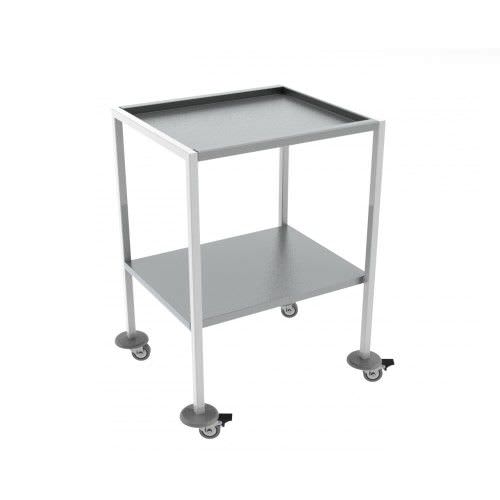 Instrument table / on casters / auxiliary / stainless steel / 2-tray NEREZ2054 Klaro, spol. s r.o.