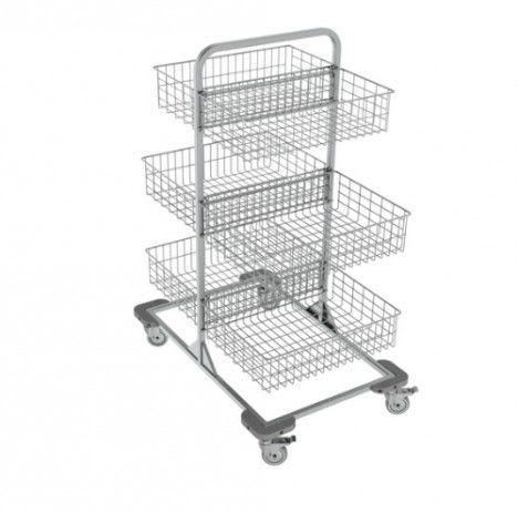 Transport trolley / for sterilization basket / open-structure / stainless steel STOJAN 5016 Klaro, spol. s r.o.
