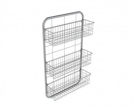 Wall-mounted shelving unit / for baskets / stainless steel / 3-shelf NEREZ5105 Klaro, spol. s r.o.