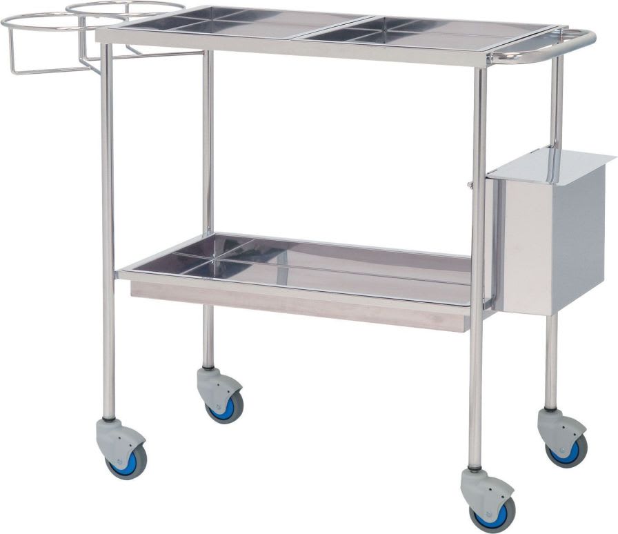 Treatment trolley / stainless steel / 2-tray 10146 Inmoclinc