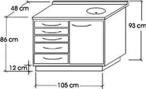 Storing cabinet / dentist office / with door / with sink 007 MULTY-DENT S.A.