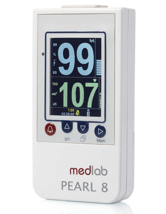 Pulse oximeter with separate sensor / handheld 0 - 100 % SpO2 | PEARL8 MEDLAB medizinische Diagnosegeräte
