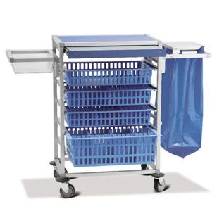 Treatment trolley / with basket / with waste bag holder Baccarat Mercura Industries
