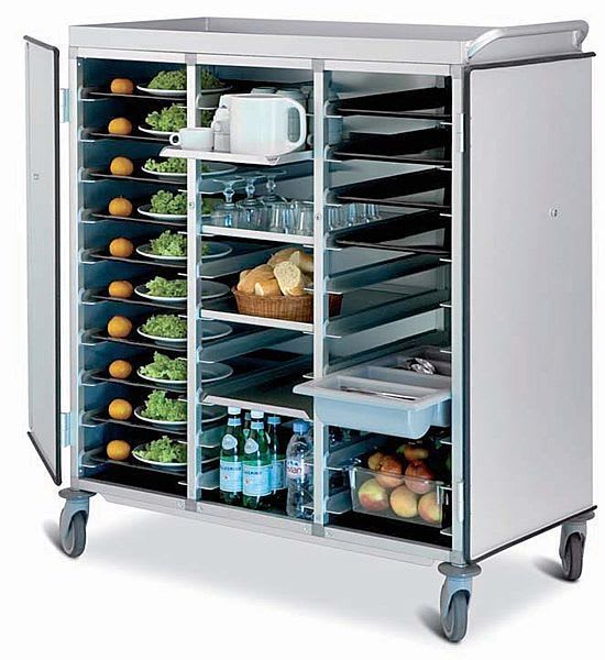 Distribution trolley / meal / with hinged door / closed-structure Triade Porto GN 1/1 Mercura Industries