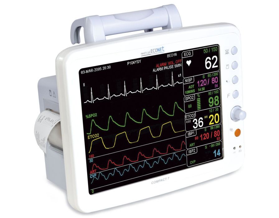 Compact multi-parameter monitor / transport / with built-in printer 14.1" TFT | Compact 7 Medical Econet