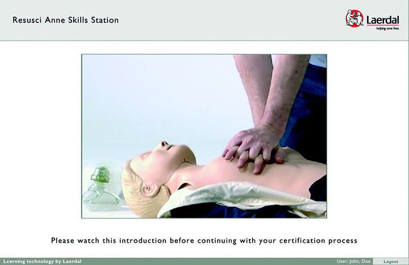 CPR training manikin Resusci Anne Skills Station Laerdal Medical
