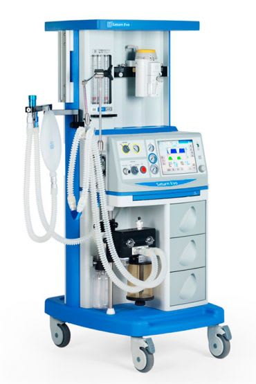 Anesthesia workstation with gas blender Saturn Evo Color Medec Benelux