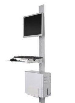 Medical computer workstation / height-adjustable / wall-mounted POC-MCOW1 ISE Group