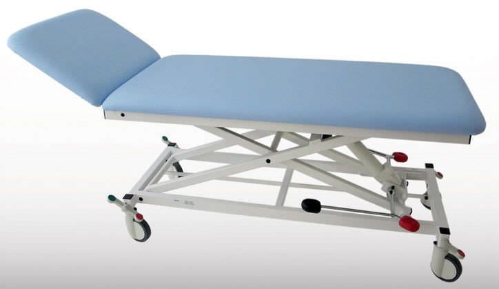Hydraulic examination table / on casters / height-adjustable / 2-section 4000-00/H K.H. Dewert