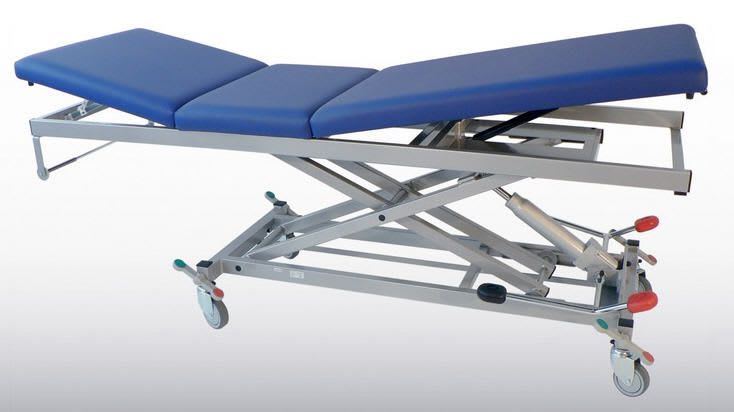 Electro-hydraulic examination table / on casters / height-adjustable / 3-section 2650-00 K.H. Dewert