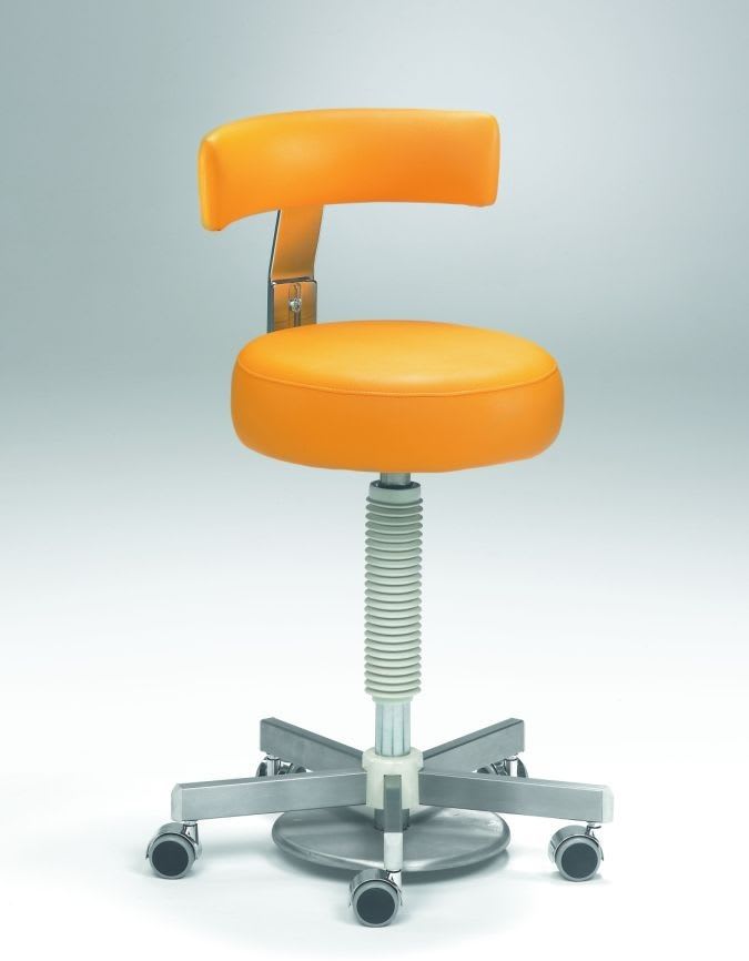 Dental stool / height-adjustable / on casters / with backrest Coburg Dentalift 22006 Jörg & Sohn