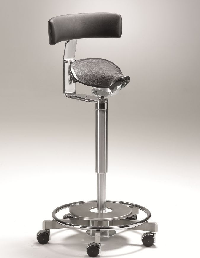 Medical stool / height-adjustable / on casters / saddle seat Coburg Medicalift 22011 Jörg & Sohn