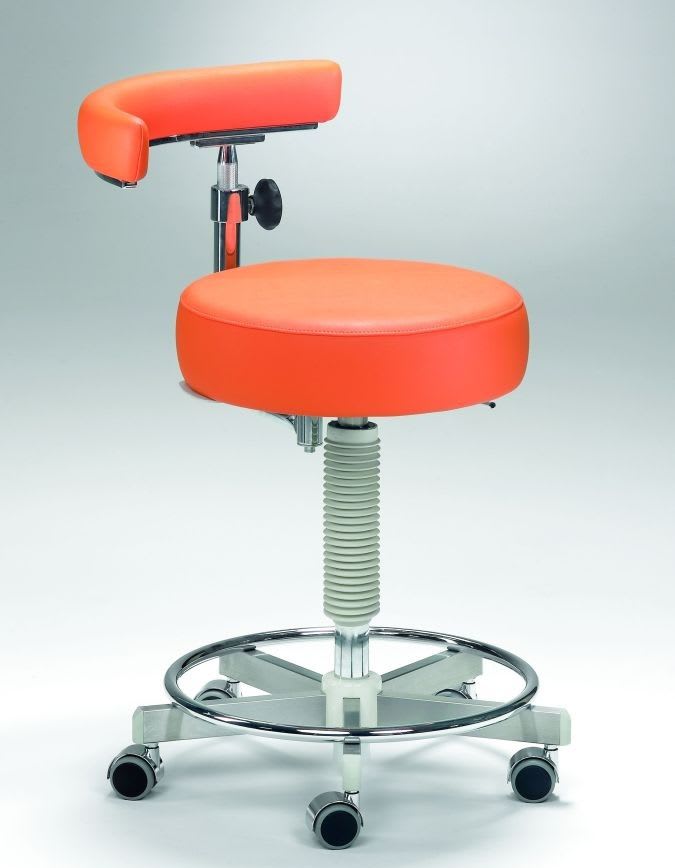 Dental stool / on casters / height-adjustable / with backrest Coburg Dentalift 11001 Jörg & Sohn